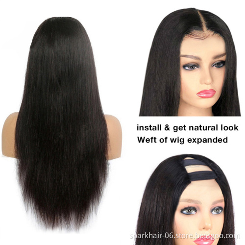 Glueless Remy Human Hair Wigs 150% Density 1B Kinky Curly Body Wave Straight U-Part 13x4/4x4/5x5 Human Hair Wigs for Black Women